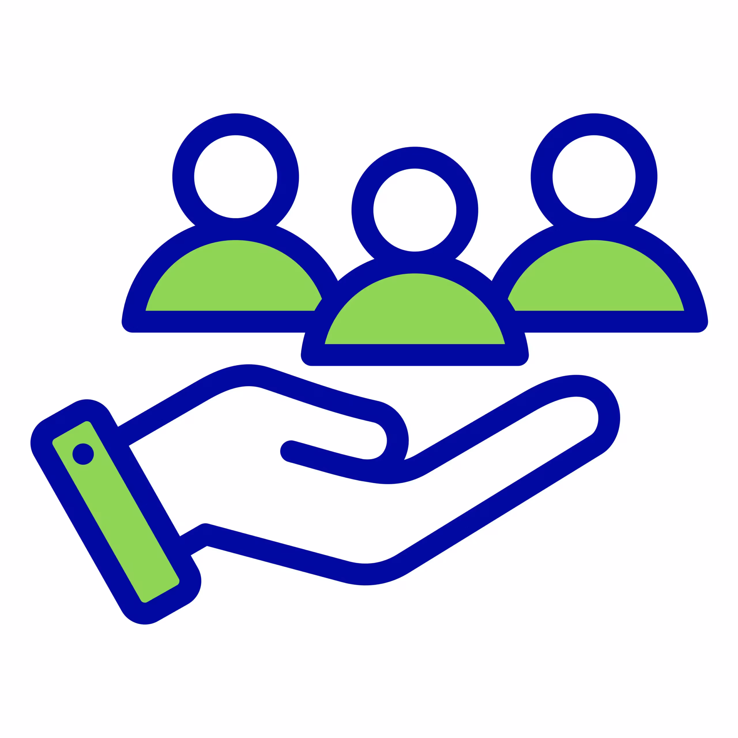 hand holding 3 people